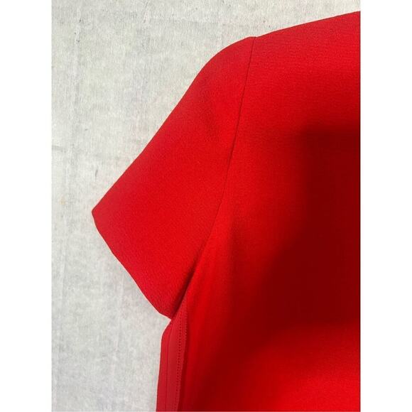 Tory Burch Womens Keyhole Textured Crepe Blouse Top Red Size Small - Picture 5 of 10